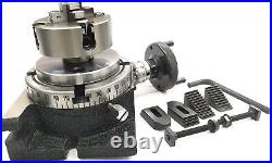 4/100 MM Rotary Table With 70 MM 4 Jaw Independent Chuck Milling USA Fulfilled