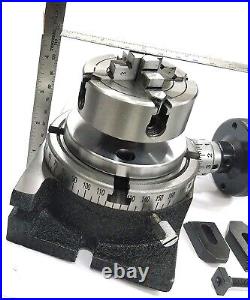 4/100 MM Rotary Table With 70 MM 4 Jaw Independent Chuck Milling USA Fulfilled