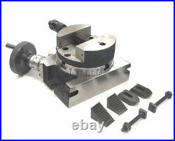 4/100 MM Rotary Table+horizontal Vertical+m6 Clamp Kit+100 MM Round Vice