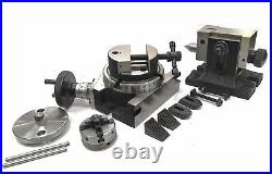 4/100 MM Rotary Table+horizontal Vertical+tailstock+round Vice+50 MM 4 Jaw Self