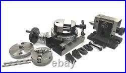 4/100 MM Rotary Table+horizontal Vertical+tailstock+round Vice+65 MM 3 Jaw Self
