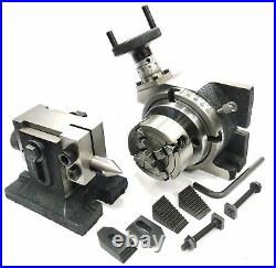 4/100 MM Rotary Table+horizontal Vertical+tailstock+round Vice+70mm 4jaw Inde