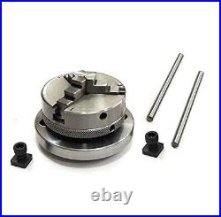 4/ 100 Rotary Table H/V With M6 Clamp Kit & Small Chuck 65 Mm 3 Jaws