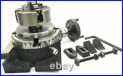 4/ 100 Rotary Table & Small Chuck & M6 Clamp Kit Milling Indexing Table