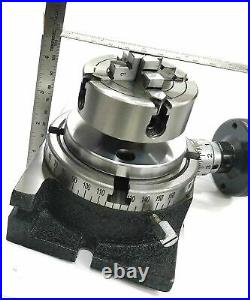 4/ 100 Rotary Table & Small Chuck & M6 Clamp Kit Milling Indexing Table