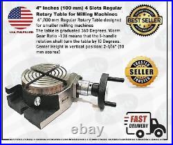 4 (100 mm) 4 slots Regular Rotary Table for Milling Machine Tool USA FULFILLED