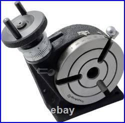 4 (100 mm) HV Rotary Milling Table MT2 Center Bore Horizontal & Vertical
