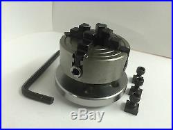 4(100 mm) Horizontal Vertical Rotary Table 4 Slot+70 mm 4 Jaws Chuck+Back plate