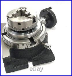 4/ 100 mm Regular Rotary Milling Indexing Table With Small Chucks and back Plate