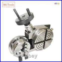 4 100 mm Rotary Table Horizontal And Vertical With 65 mm 3 Jaw Chuck Backplate