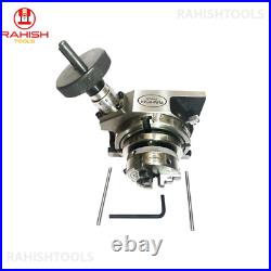 4 100 mm Rotary Table Horizontal And Vertical With 65 mm 3 Jaw Chuck Backplate
