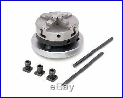 4 100mm Rotary Table + 65mm 4 Jaw Self Centering Chuck + Back Plate free shipng