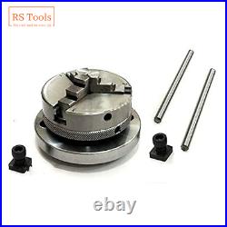 4 100mm Rotary Table Horizontal And Vertical With 3 Jaw 65mm Chuck Backplate