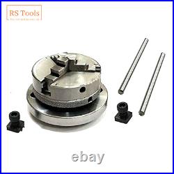 4 100mm Rotary Table Horizontal And Vertical With 3 Jaw 65mm Chuck Backplate