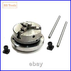 4 100mm Rotary Table Horizontal And Vertical With 3 Jaw 65mm Chuck Backplate