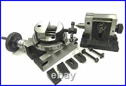 4'' 100mm Rotary Table Milling Tailstock M6 Clamp Kit & Round Vice/Vise Machine