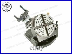 4-100mm Rotary Table Tilting 4 slot+3 Jaw 65mm Self Centering Chuck+Backplate
