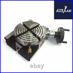 4 Adjustable ROTARY TABLE 100mm H&V Horizontal Vertical With 4 Milling Slots