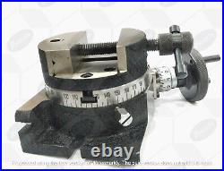 4'' II 100 mm HV Rotary Milling Table+Suitable Tailstock with Vise (USA Fulfilled)