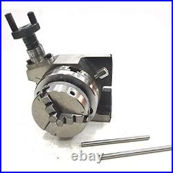 4 In Rotary Table & 3-jaw Selfcentering 65mm Chuck, Back Plate, Fixing Bolts