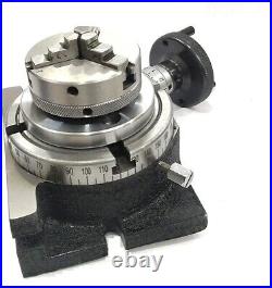 4 Inch / 100 MM ROTARY TABLE WITH CHUCK MILLING 65 MM 3 JAW USA FULFILLED
