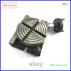 4 Inch 100 mm Horizontal Vertical Rotary Table H V 4 Slots for Milling Machine