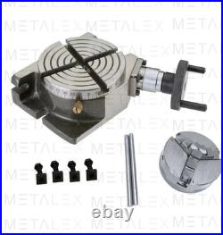 4 Inch 100mm Rotary Table Horizontal Vertical 50mm 3 Jaw Mini Small Lathe Chuck