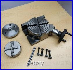 4 Inch 100mm Rotary Table Horizontal Vertical 65mm 4 Jaw Mini Small Lathe Chuck