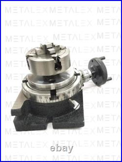 4 Inch 100mm Rotary Table Horizontal Vertical 70mm 4 Jaw Mini Small Lathe Chuck