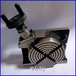4 Inch Adjustable ROTARY TABLE 100mm Horizontal Vertical With 4 Milling Slots