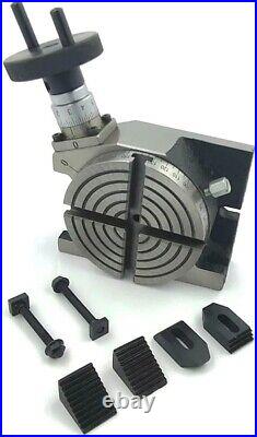 4 Inch Rotary Table 4 Slot for Milling Machine with M6 clamp kit- (USA)