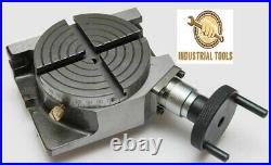 4 Inches (100 mm) Horizontal Vertical Rotary Table 4 Slots for Milling Machine