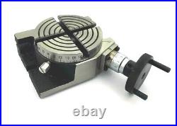 thumbnail image 2 of 4-Inch Rotary Table With 3-Jaw Chuck - Precision Milling Indexing Table For Horizontal & Vertical Use 2 of 5