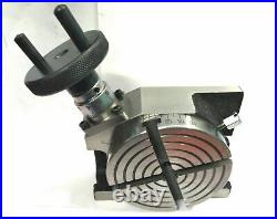 4 Inches (100mm) Horizontal Vertical Rotary Table 4 Slots for Milling Machine