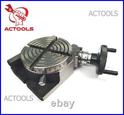 4 Inches 100mm Horizontal Vertical Rotary Table 4 Slots for Milling Machine USA
