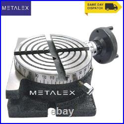 4 Inches Horizontal Vertical Rotary Table 100mm 4 Slots for Milling Machine