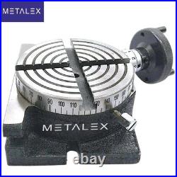4 Inches Horizontal Vertical Rotary Table 100mm 4 Slots for Milling Machine