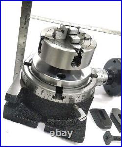4'' Regular Rotary Table with 70mm 4 Jaw Independent Chuck & M6 Clamp Kit-USA 4'' Regular Rotary Table with 70mm 4 Jaw Independent Chuck & M6 Clamp Kit-USA