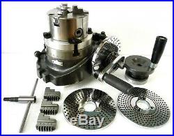 4 Rotary Table + 3 Dividing Plates + 3-Jaw x 3-1/4 Self-Centering Chuck New
