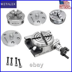 4 Rotary Table + 65mm 3 Jaw SC + 70mm 4 Jaw Independant Chuck + 2 x Backplates