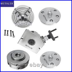 4 Rotary Table + 65mm 3 Jaw SC + 70mm 4 Jaw Independant Chuck + 2 x Backplates
