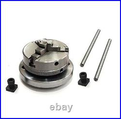 4 Rotary Table H/V With M6 Clamp Kit & Small Chuck 65 Mm 3 Jaws