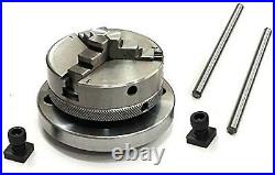 4 Rotary Table & M6 Clamp Kit & 65 MM 3 Jaws Self Centering Chuck USA Fulfilled