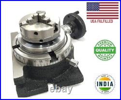 4 Rotary Table With Chuck, Back Plate (65 MM 3 Jaws Self Centering Chuck)- USA