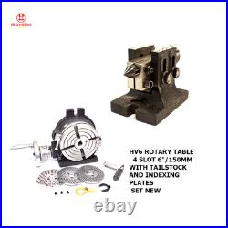 4 Slot 6 150 mm With Tailstock And Indexing Plates Set HV6 Rotary Table USA