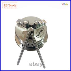 4'' Tilting Rotary Table with 3 jaw 65mm Self Centering Chuck & Back Plate USA