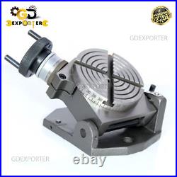 4'' Tilting Rotary Table with 65mm 3 jaw Self Centering Chuck And Backplate Tool