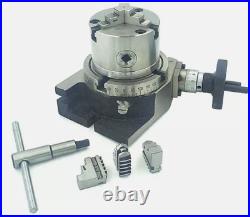 4in/ 100mm Rotary Table Horizontal & Vertical + 3 Jaws 80mm self centering Chuck