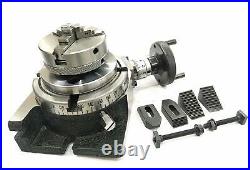 4rotary Table & M6 Clamp Kit(with 65 MM 3 Jaws Self Centering Chuck)