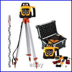 500m Self-leveling Red Laser Level 360 Rotating Rotary withTripod Staff